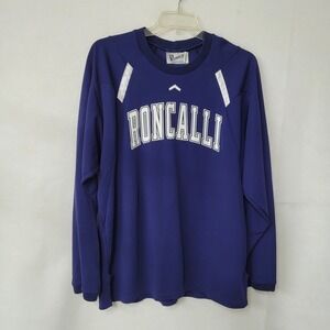 Roncalli Vintage Shirt Jersey Adult L Blue Catholic‎ High School Made In USA